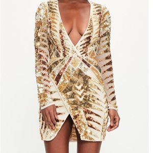 Missguided peace + love wrap embellished dress